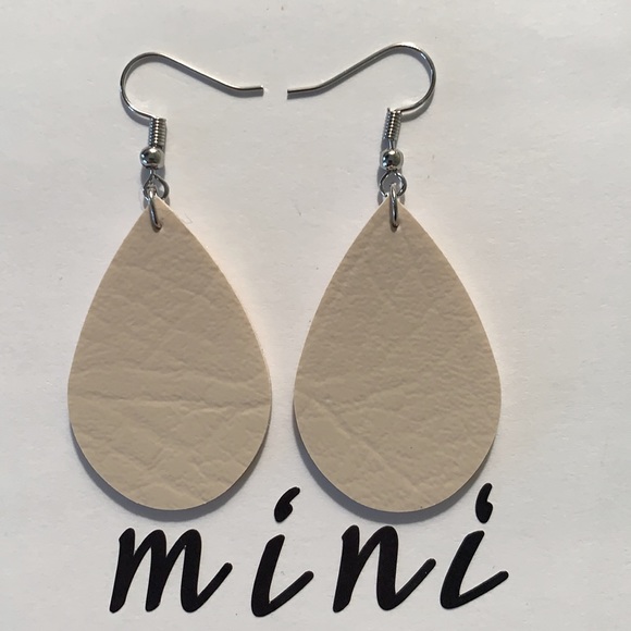 Jewelry - Mini Faux Leather Teardrop Earrings